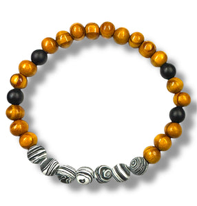 Nyari's wood and Zebra Jasper Stone Bracelet