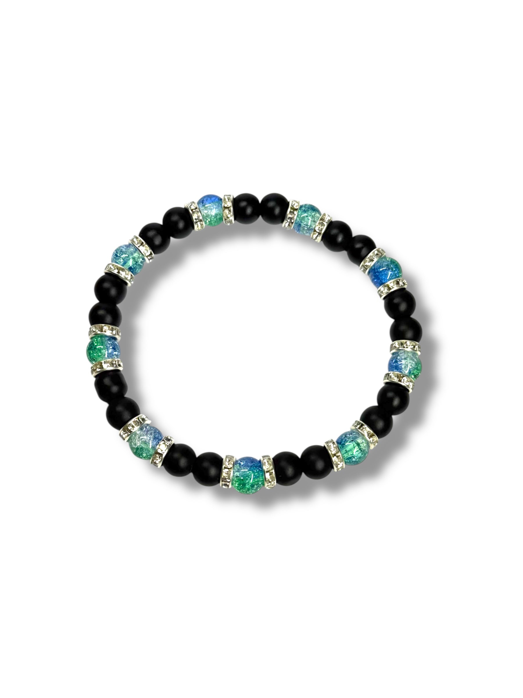 Nyari's Green Blue Black Agate Bracelet