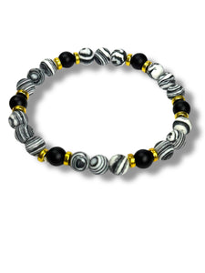 Nyari's Zebra Jasper and Black Agate Bracelet