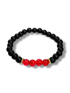Nyari's Red Black Agate Stone Bracelet