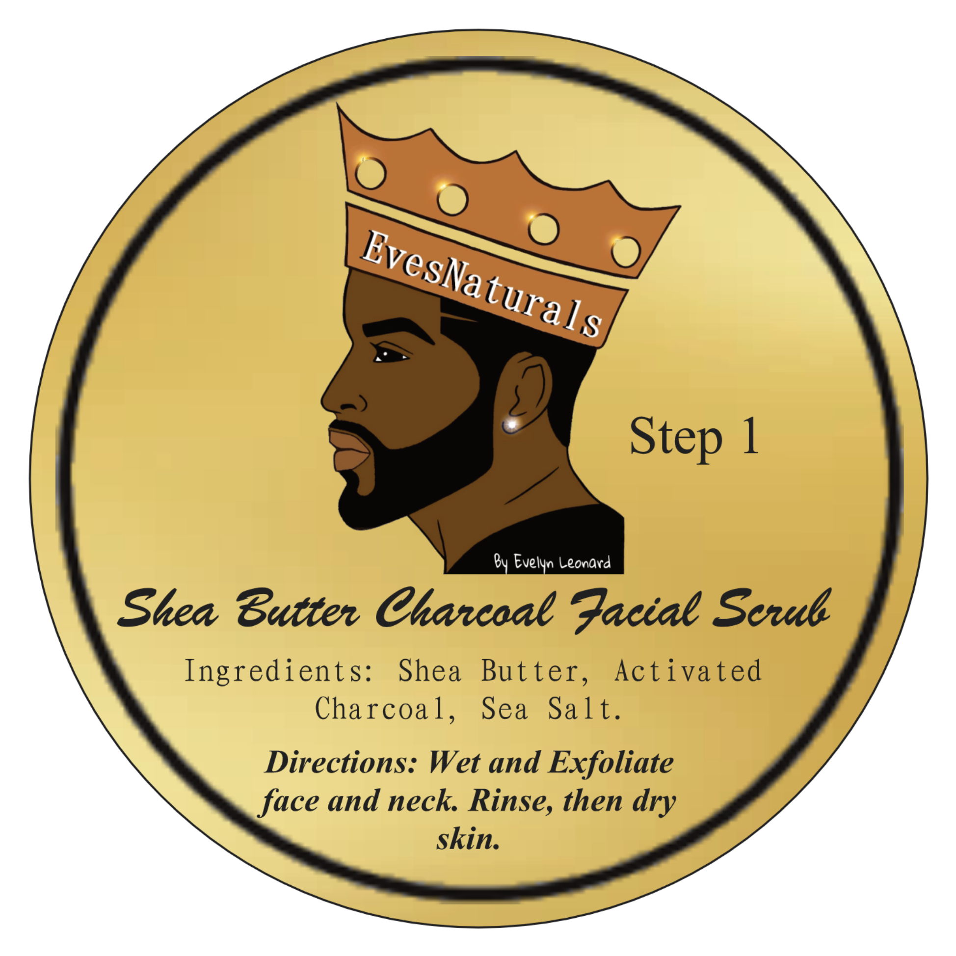 EvesNaturals Step 1: Shea Butter Charcoal Facial Scrub For Men 4oz