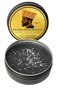 EvesNaturals Step 1: Shea Butter Charcoal Facial Scrub For Men 4oz